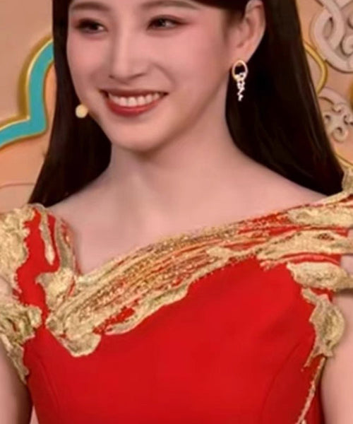 Gold Stylish Drop Zircon Overgild Tassel Copper Earrings FashionChic