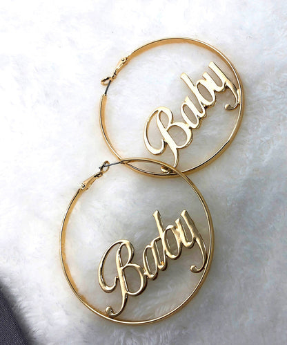 Stylish Gold Metal Alloy Graphic Hoop Earrings ZZ071 JEW-EAR240613