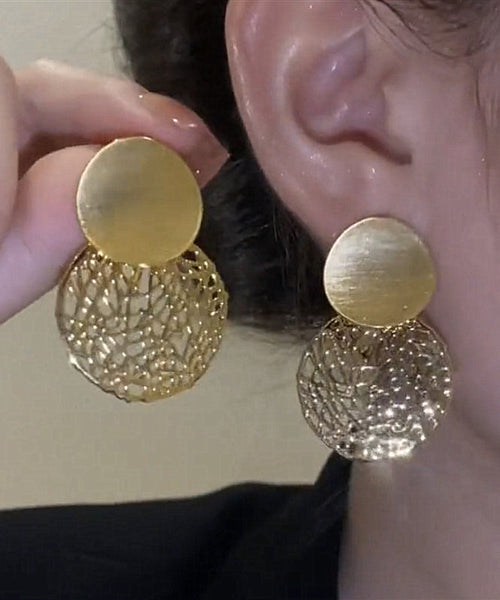 Stylish Sterling Overgild Out Sequined Drop Gold Silver Hollow FashionChic