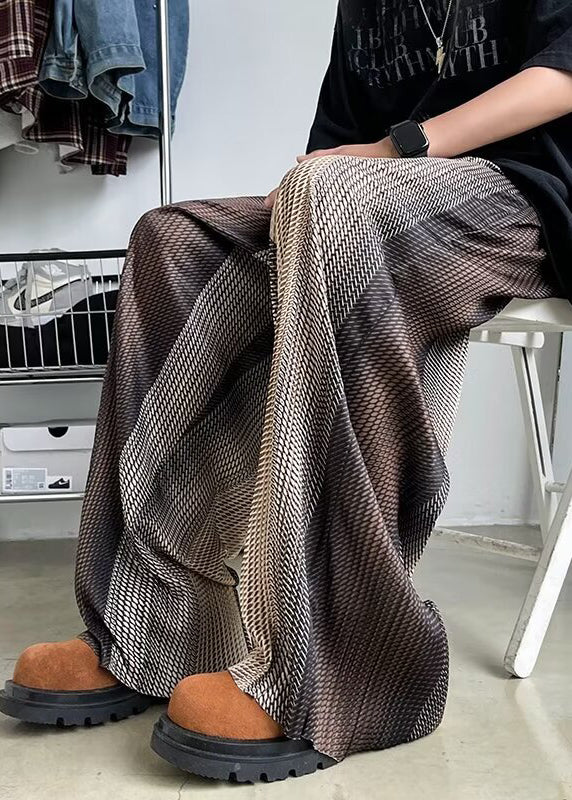 Color Pants Spring Men Oversized Stylish Gradient Draping Print FashionChic
