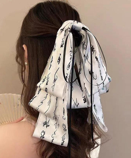 Hairpin Tassel Cloth Print Stylish Green Bow FashionChic