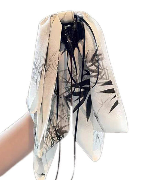 Hairpin Tassel Cloth Print Stylish Green Bow FashionChic