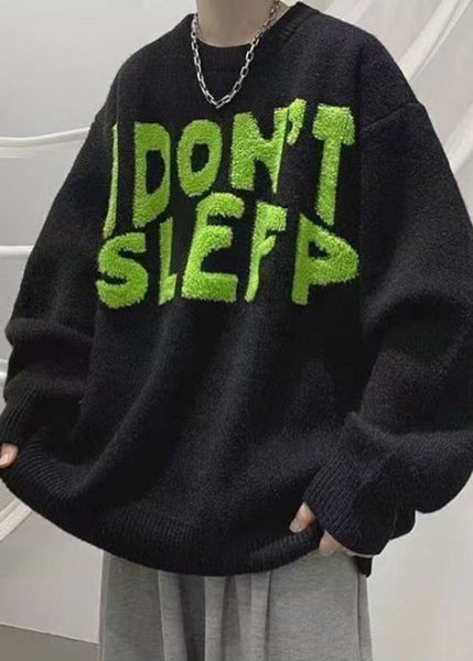 Stylish Green O Neck Letter Cozy Knit Men Sweaters Winter QF027 MENSW241016