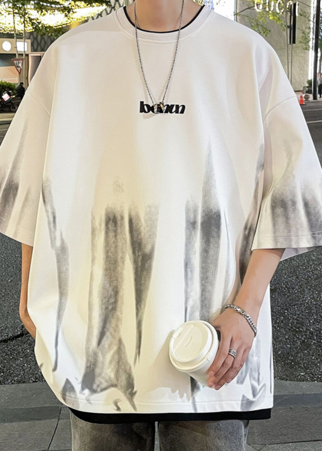 Shirts Mens Green Patchwork Tie Cotton Half Sleeve Stylish T Dye FashionChic