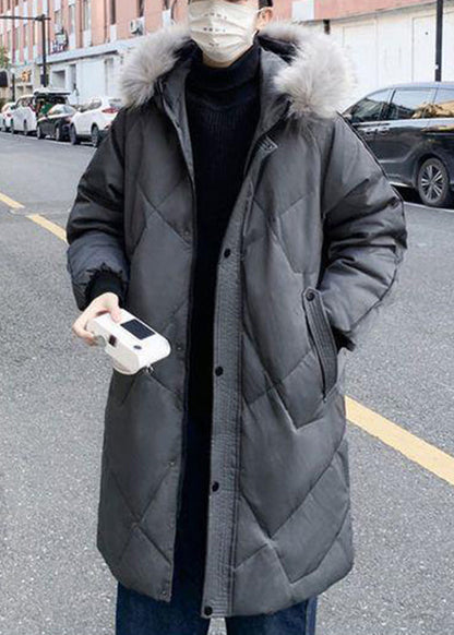 Stylish Grey Fur Collar Pockets Duck Down Men Down Coats Winter RJ015 ABC