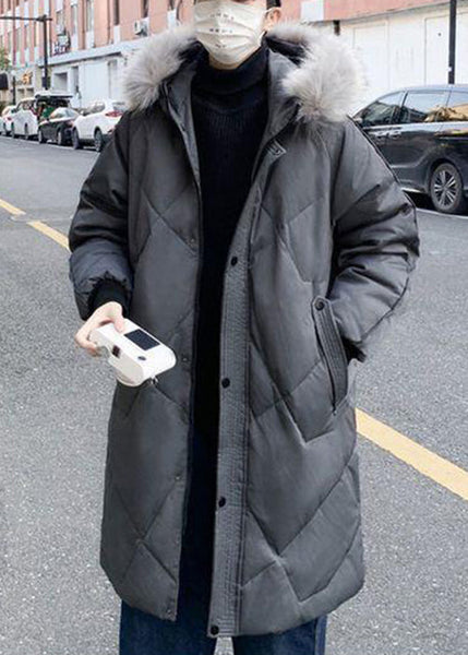 Stylish Grey Fur Collar Pockets Duck Down Men Down Coats Winter RJ015 ABC