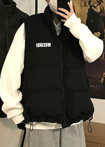 Stylish Grey Oversized Drawstring Fine Cotton Filled Men Witner Vests TK021