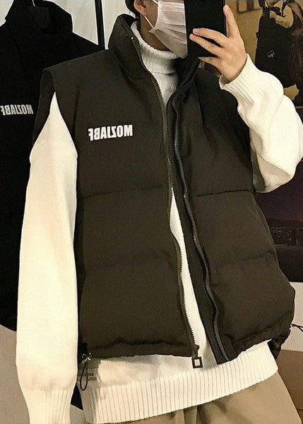 Stylish Grey Oversized Drawstring Fine Cotton Filled Men Witner Vests TK021