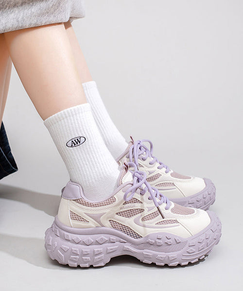 Breathable Sport Mesh Splicing Stylish Platform Blue Lace Up FashionChic