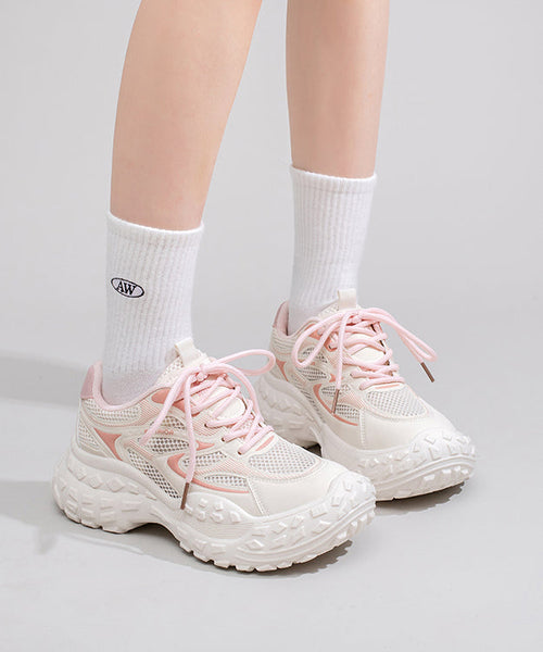 Breathable Sport Mesh Splicing Stylish Platform Blue Lace Up FashionChic