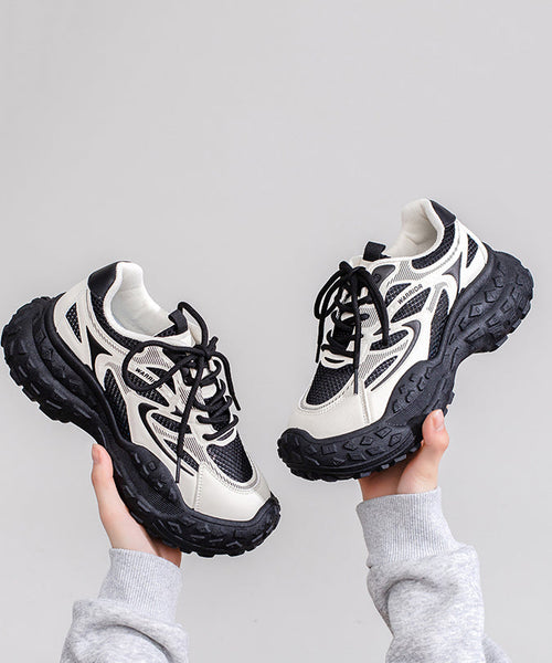 Breathable Sport Mesh Splicing Stylish Platform Blue Lace Up FashionChic