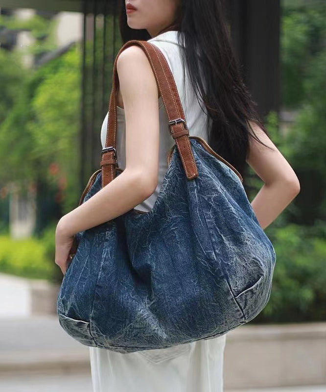 Stylish Large Capacity Blue Denim Satchel Bag Handbag MM059 Bag-BGS240620