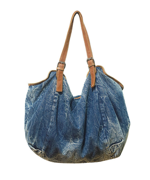 Stylish Large Capacity Blue Denim Satchel Bag Handbag MM059 Bag-BGS240620