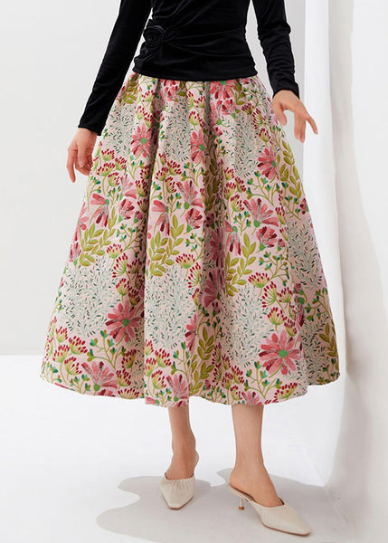 Stylish Multi Embroidered Zippered High Waist Cotton Skirts Fall AM1025 Genistyle Shop