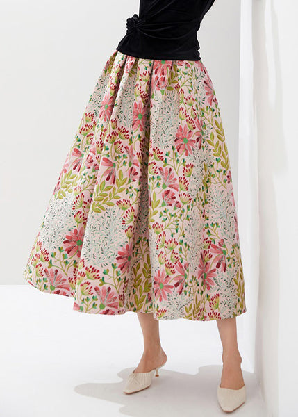Stylish Multi Embroidered Zippered High Waist Cotton Skirts Fall AM1025 Genistyle Shop