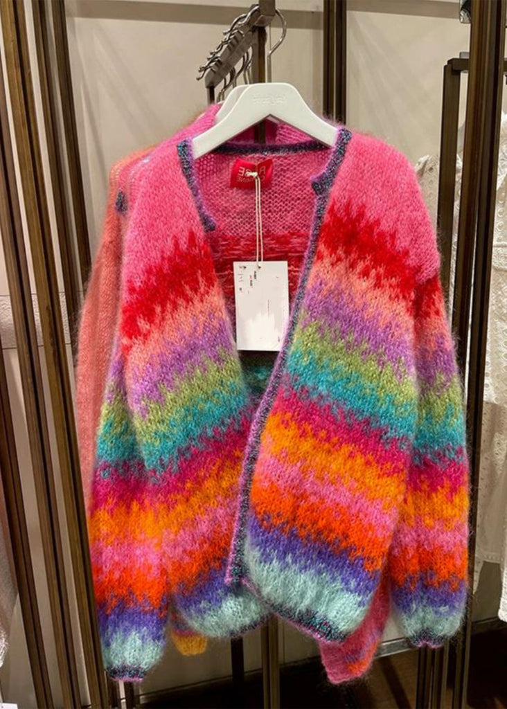 Stylish Multicolor V Neck Cozy Knit Cardigans Fall WO029 HS-NCT241109