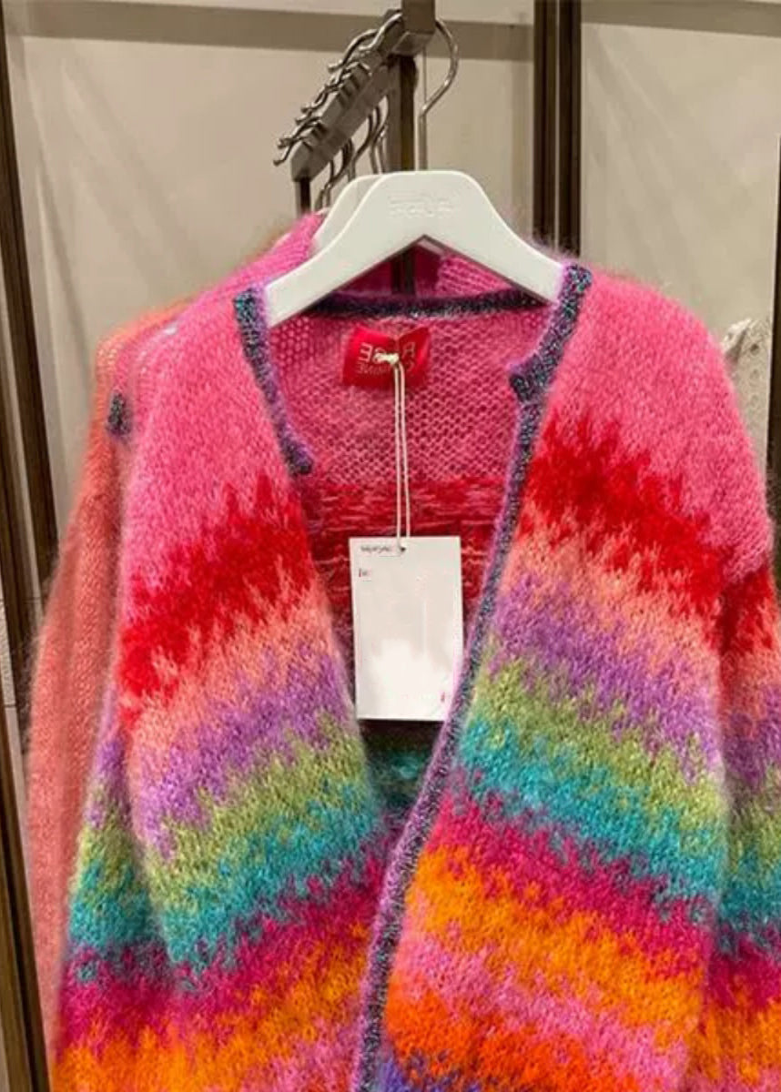 Stylish Multicolor V Neck Cozy Knit Cardigans Fall WO029 HS-NCT241109