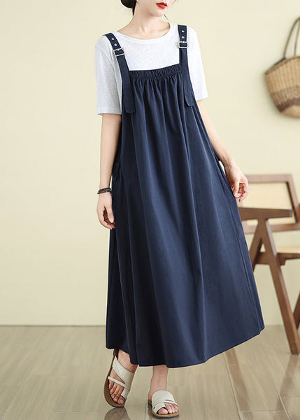 Cami Large Dress Loose Exra Hem Navy Summer Stylish FashionChic