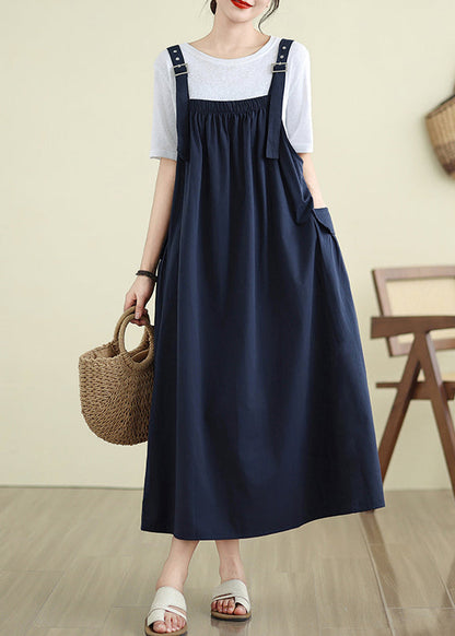 Cami Large Dress Loose Exra Hem Navy Summer Stylish FashionChic
