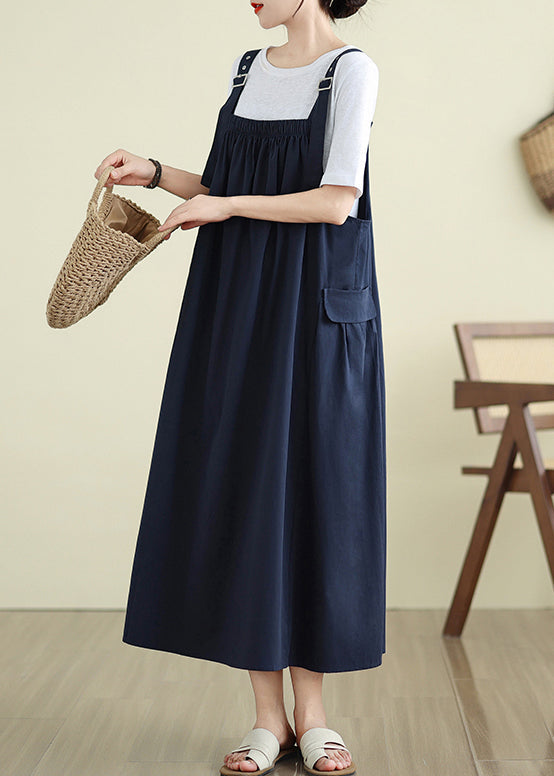 Cami Large Dress Loose Exra Hem Navy Summer Stylish FashionChic