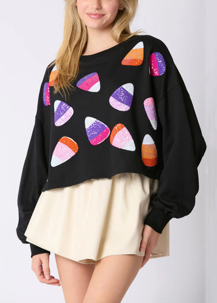 Stylish Orange Sequins Patchwork Cotton Sweatshirt Fall AE1033 OM-HW240901