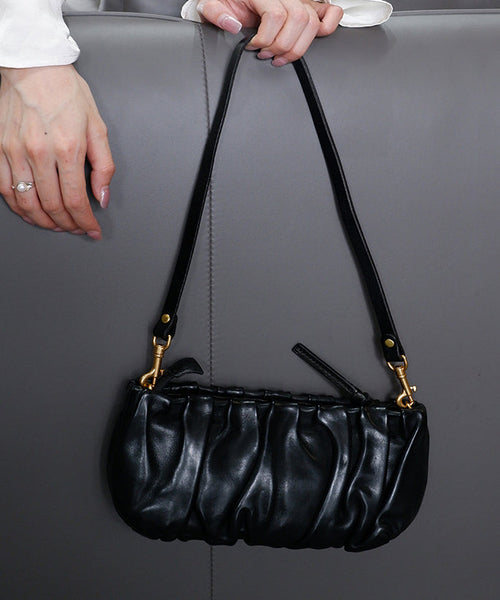 Stylish Orange Wrinkled Bags Shoulder Leather Cloud Solid Durable FashionChic