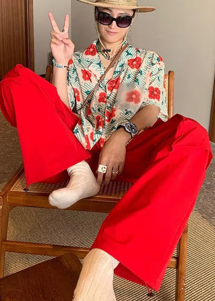 Stylish Peter Pan Collar Tie Dye Print Men Hawaiian Shirts Summer HG035 Men-Silk-MENSTP240725