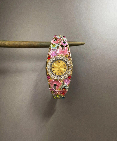 Sapphire Watches Stylish Pink Crystal Allloy Zircon FashionChic