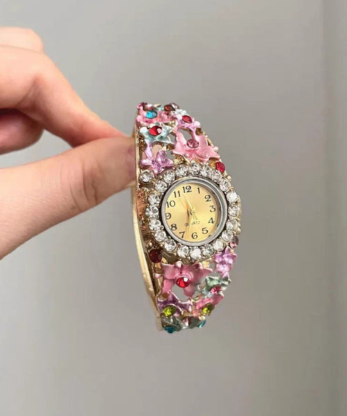 Sapphire Watches Stylish Pink Crystal Allloy Zircon FashionChic