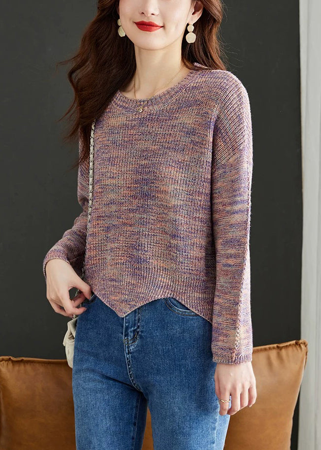 Stylish Pink O Neck Cozy Wool Knit Sweaters Fall QS026 OM-BB241010