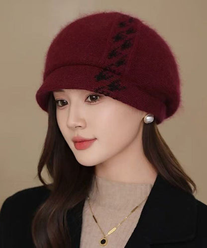 Stylish Purple Cozy Warm Cotton Knit Beret Hat RB046 ABC