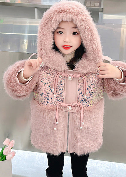 Stylish Purple Sequins Patchwork Girls Hooded Parka Winter WL028 MM-RCTZ-DGJK241120