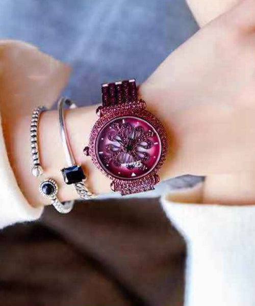 Stylish Purple Titanium Alloy Hardlex Crystal Waterproof Watch AB1096 Genistyle Shop