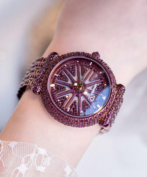 Stylish Purple Titanium Alloy Hardlex Crystal Waterproof Watch AB1096 Genistyle Shop