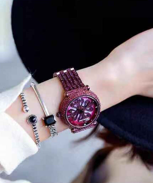 Stylish Purple Titanium Alloy Hardlex Crystal Waterproof Watch AB1096 Genistyle Shop