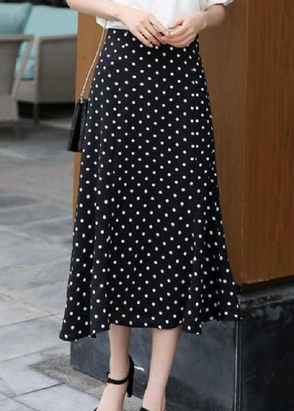 Stylish Red Dot High Waist Ruffled Chiffon Skirts Spring QQ1064 Ada Fashion