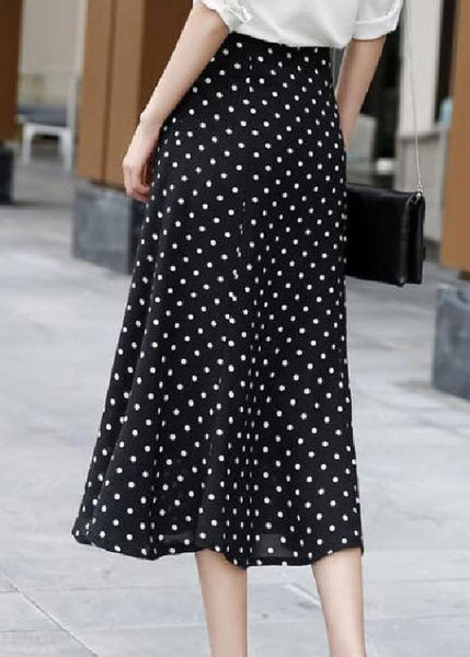 Stylish Red Dot High Waist Ruffled Chiffon Skirts Spring QQ1064 Ada Fashion