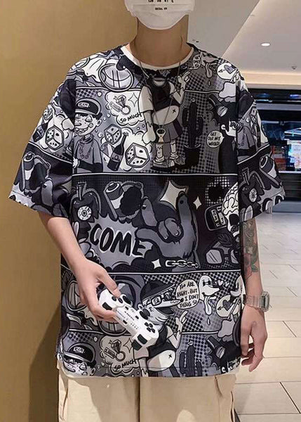 O T Stylish Red Men Neck Print Half Cotton Sleeve Shirts FashionChic