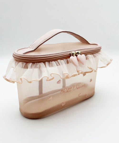 Red Stylish Ruffled Embroideried Handbag Tote Tulle FashionChic