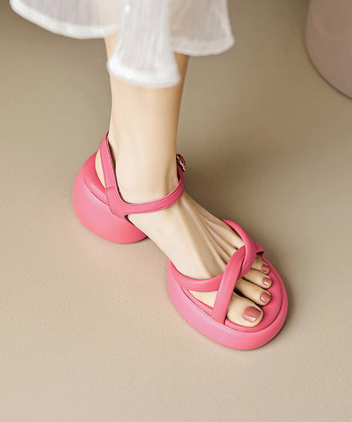Sandals Stylish Toe Splicing Rose Peep Chunky FashionChic