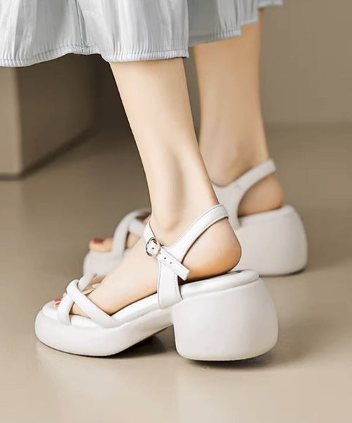 Sandals Stylish Toe Splicing Rose Peep Chunky FashionChic