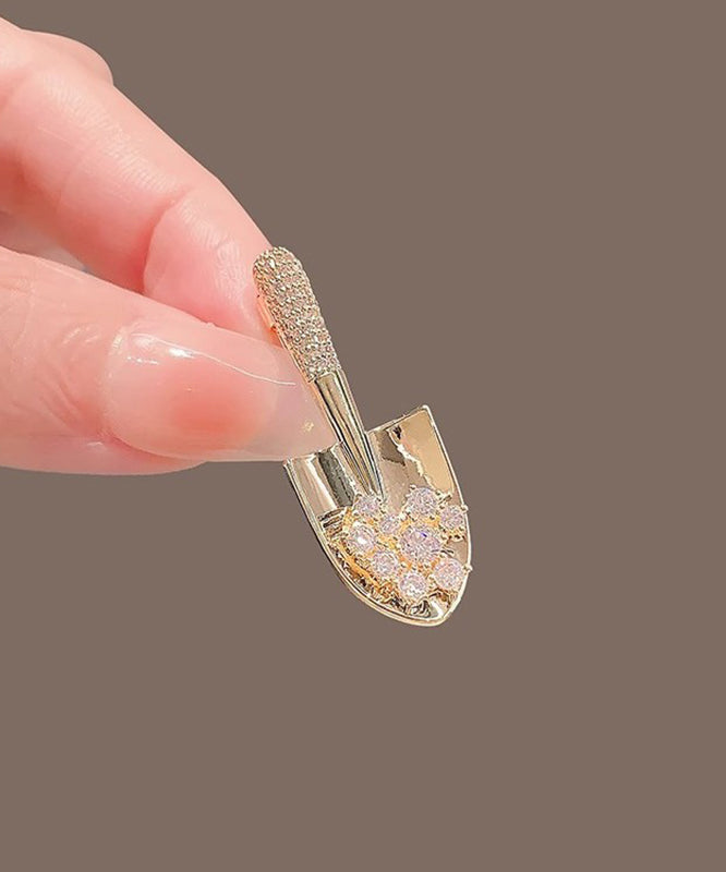 Stylish Silk Alloy Zircon Trowel Broochs EY011 ABC