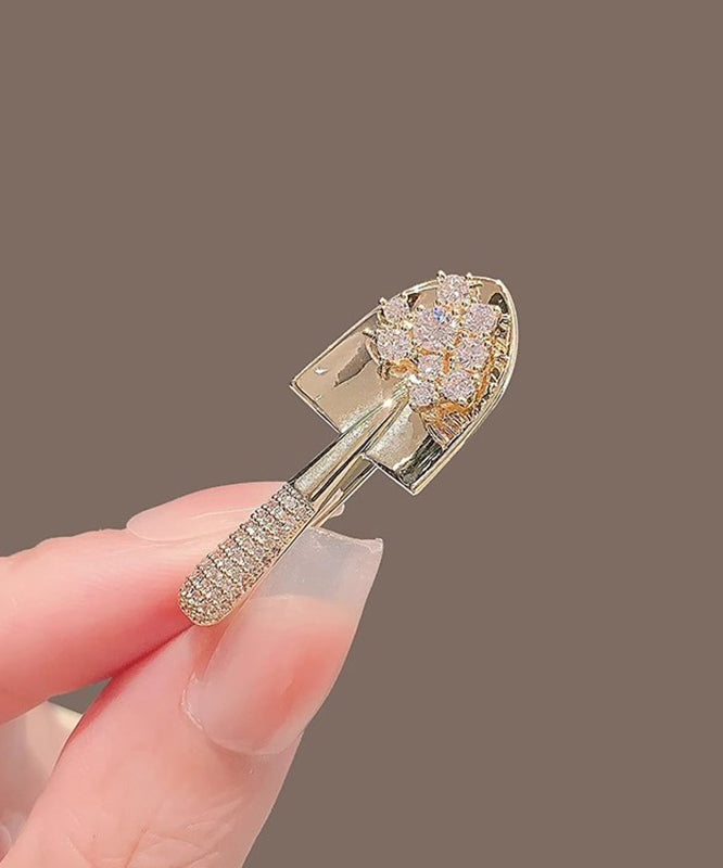 Stylish Silk Alloy Zircon Trowel Broochs EY011 ABC