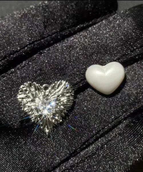 Stylish Silk Metal Zircon Love Pearl Stud Earrings KX1029 Ada Fashion