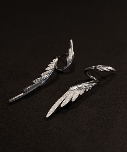 Stylish Silk Sterling Silver Wing Drop Earrings GH1035 Ada Fashion