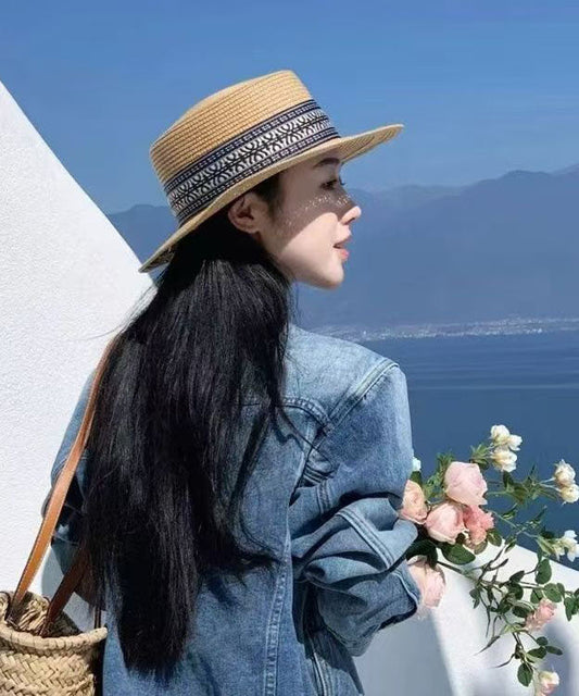 Khaki Straw Cloche Stylish Hat Versatile Woven FashionChic