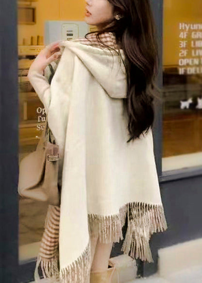 Stylish Wear On Both Sides Plaid Tassel Cashmere Shawl WO040 HS-SCF241109