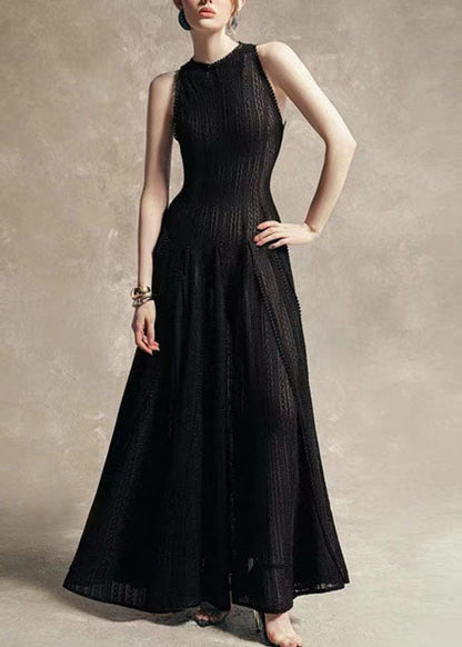 Solid Out Dress Party Hollow Lace Stylish White Sleeveless FashionChic