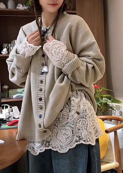 T O-Neck Spring Hollow White Out Shirt Lace Stylish FashionChic