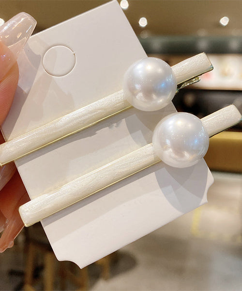 Zircon White Alloy Stylish Pearl Hairpin FashionChic